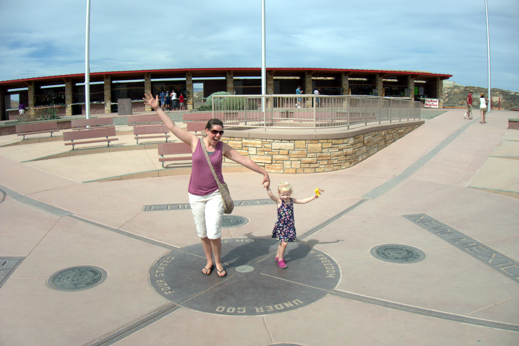 posing at four corners