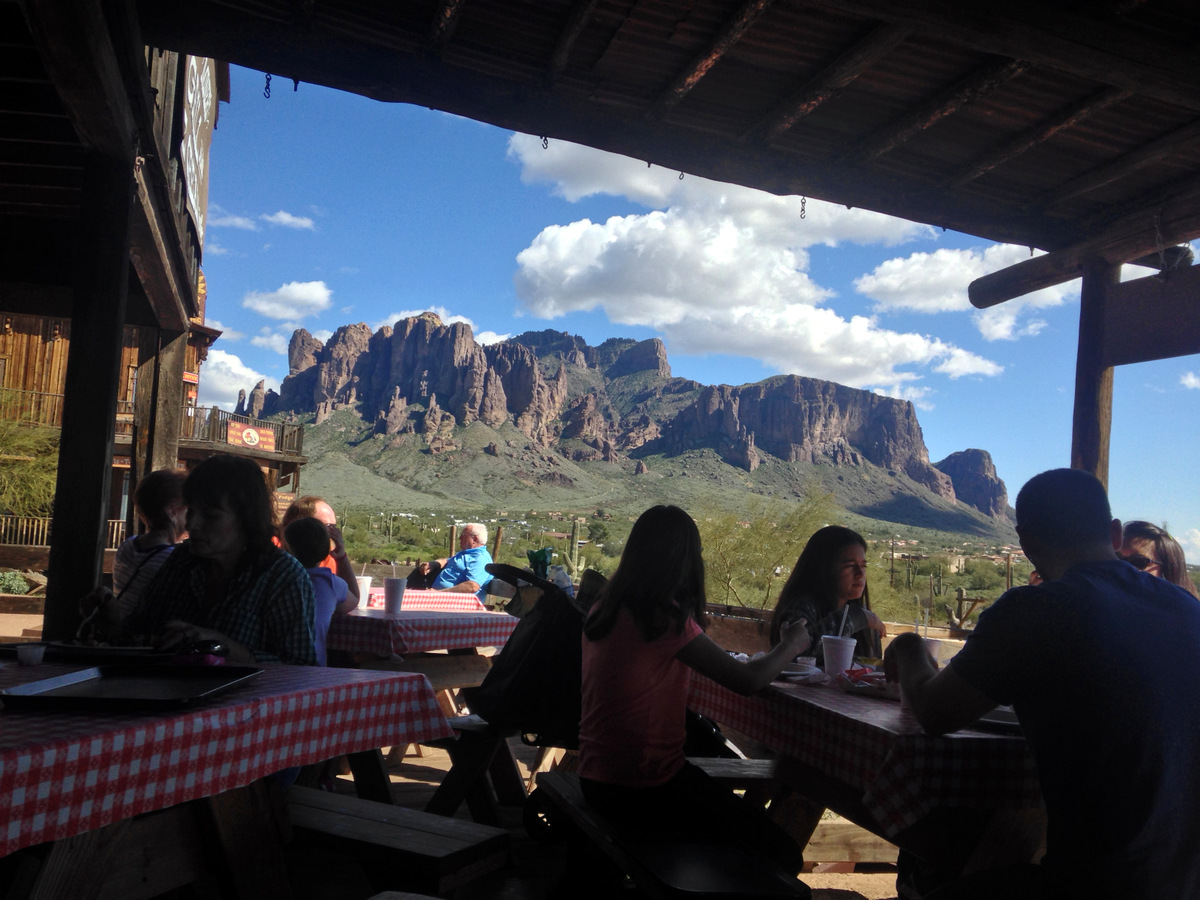 view from patio at goldfield ghost town